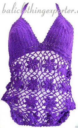 Vacation apparel, clubwear, crochet tops, halter tops, womens bali fashions, beach clothing, sports wear   