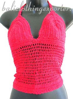 Halter top, summer apparel, club wear, knit fashions, crafted clothing, batik shirts, sports wear   