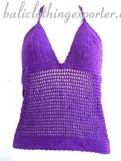 Thread art top, ladies halter top crochet shirts, island wear, tankini fashions, pool side apparel, club wear 
