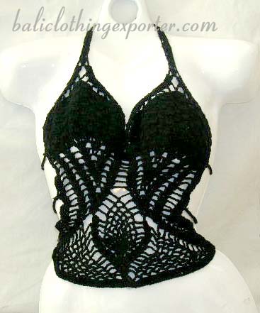 Handmade crochet club wear, womens beach apparel, active wear clothing, sexy backless shirt, caribbean style apparel  