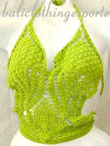 Tropical summer clothing, crochet backless top, ladies fantasy wear, club apparel, designer beach shirt, knitted fashions  