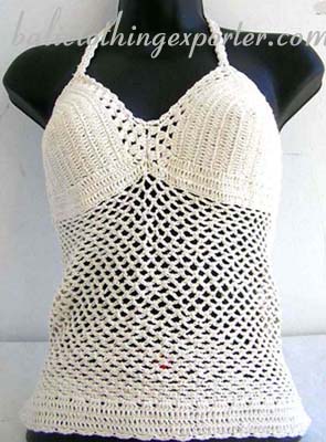 Crochet clothing, womens tops, beach wear, resort fashions, summer apparel, halter top   