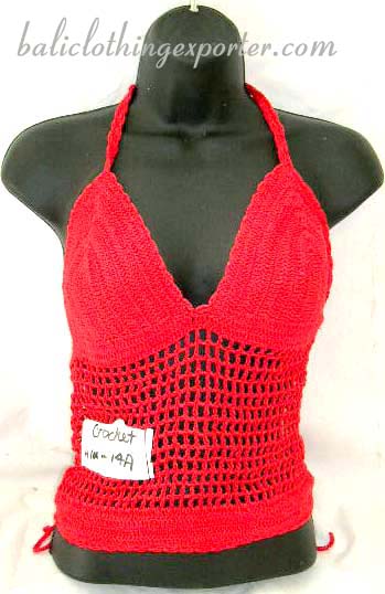 Needle work craft fashions, womens island apparel, batik style halter top, ladies club wear  