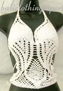 Crochet active wear, womens resort apparel, club halter top, knitted fashion shirt, bali beach wear, leisure clothing  