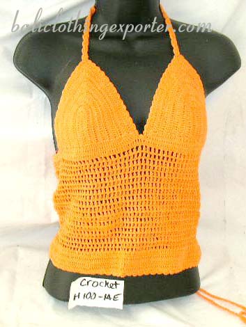 Sexy summer apparel, beach crochet fashions, ladies halter tops, knitted clothing, resort wear, club wear tops  