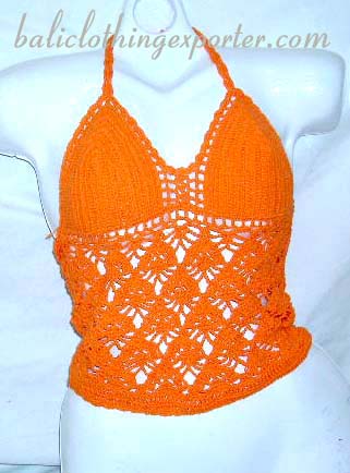 Womens beach apparel, bikini bra tops, crochet fashion clothing, island wear, knitted halter top, sexy bras  