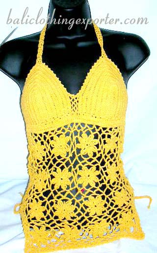 Filigree flower crochet tops, sexy ladies beach wear, active wear, club clothing, knit fashion apparel, needlework bra top  
