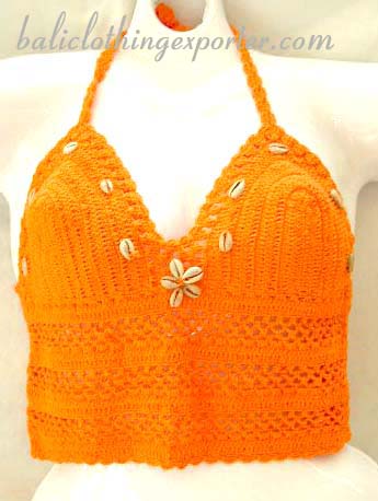 Hand-made fashion shirt, ladies crochet top, unique club wear, resort clothing, bali style apparel, sexy club wear  