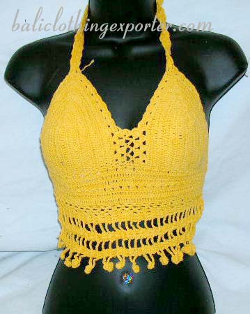 Costume fashion wear, bali style shirt, crochet active wear, island clothing, tropical apparel, ladies fishnet tankini  